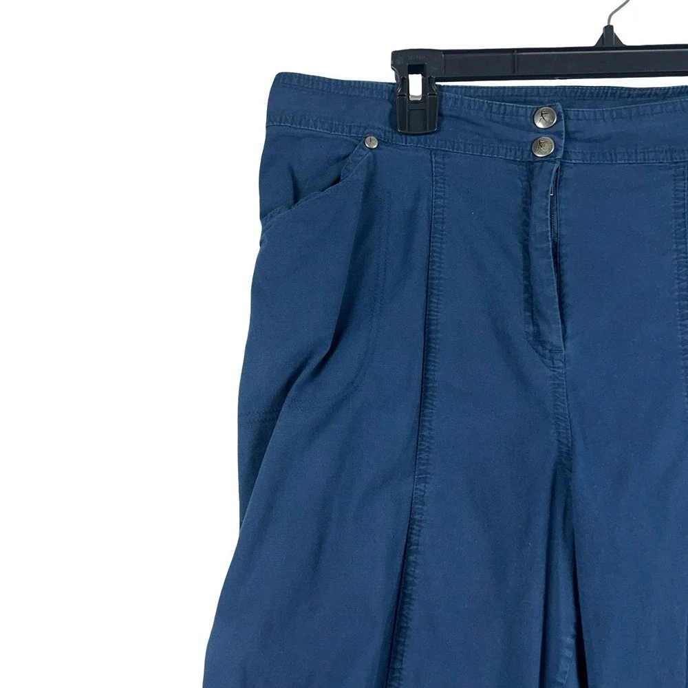 Danskin‎ Capri Pants Womens 16 Blue Ruched Cargo Cropped Hiking Outdoor